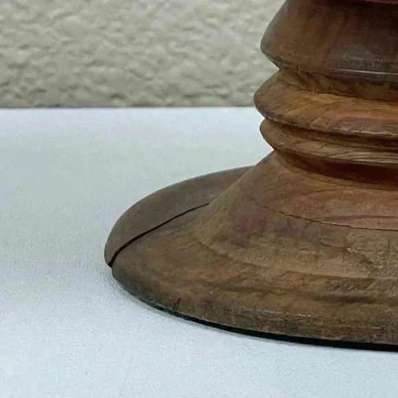 VTG Goblet Pedestal Bowl Hand Turned Wood Display Shelf Decor Eclectic Witchy - Picture 5 of 13